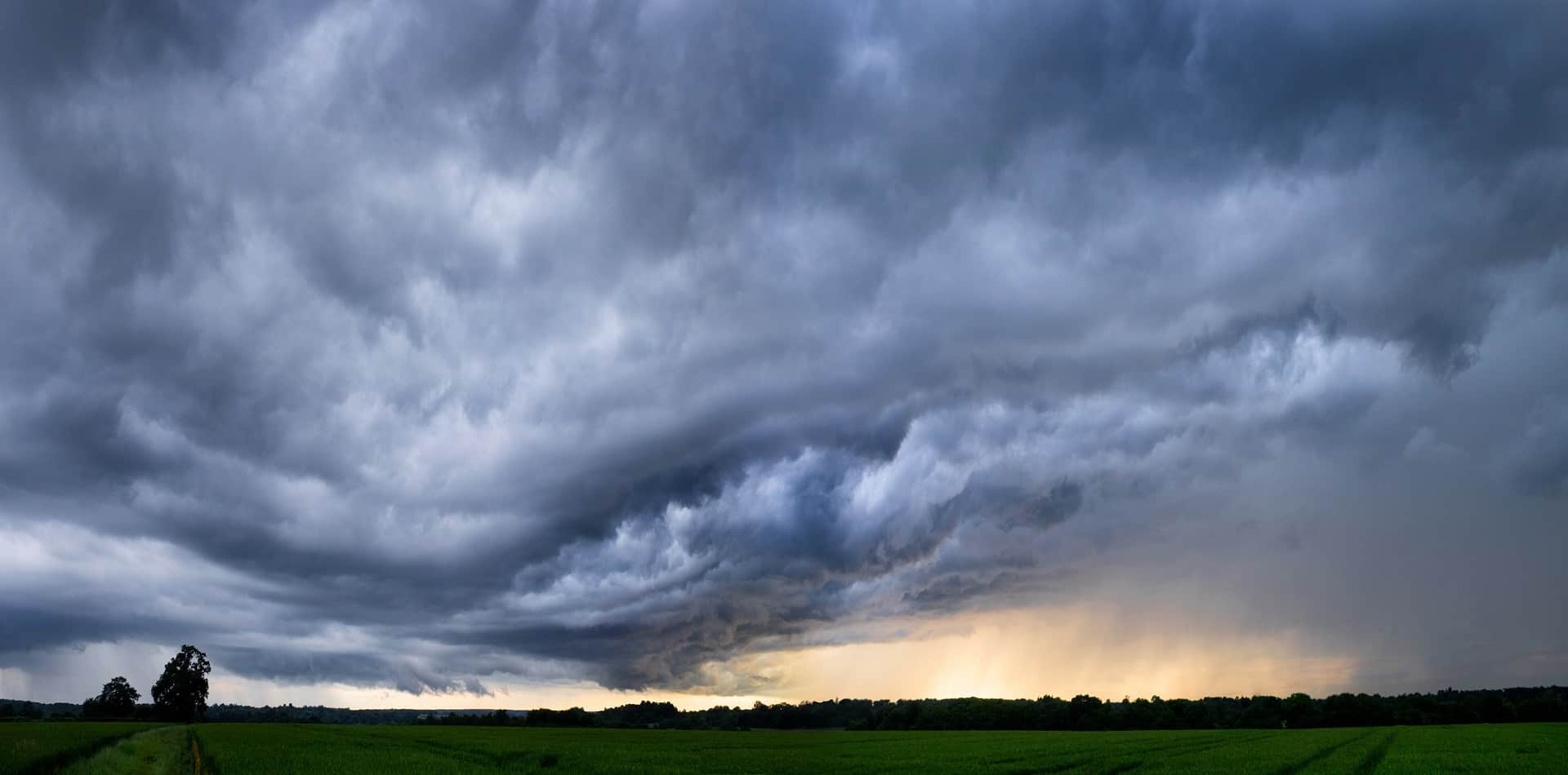 Storm clouds over a landscape in Hertfordshire